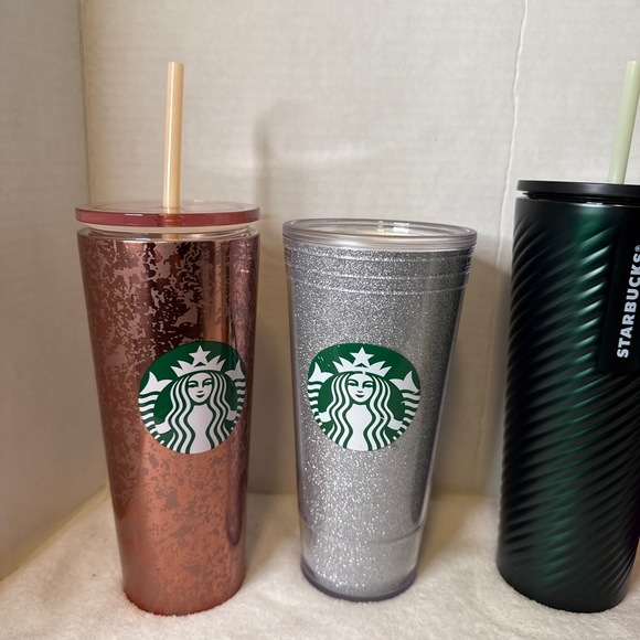 Lot of 5 Assorted Used Starbucks Tumblers‎ - Birthday Glitter Pink - Picture 3 of 3